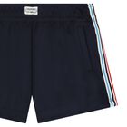 Girls Navy Blue Logo Shorts, 1, hi-res