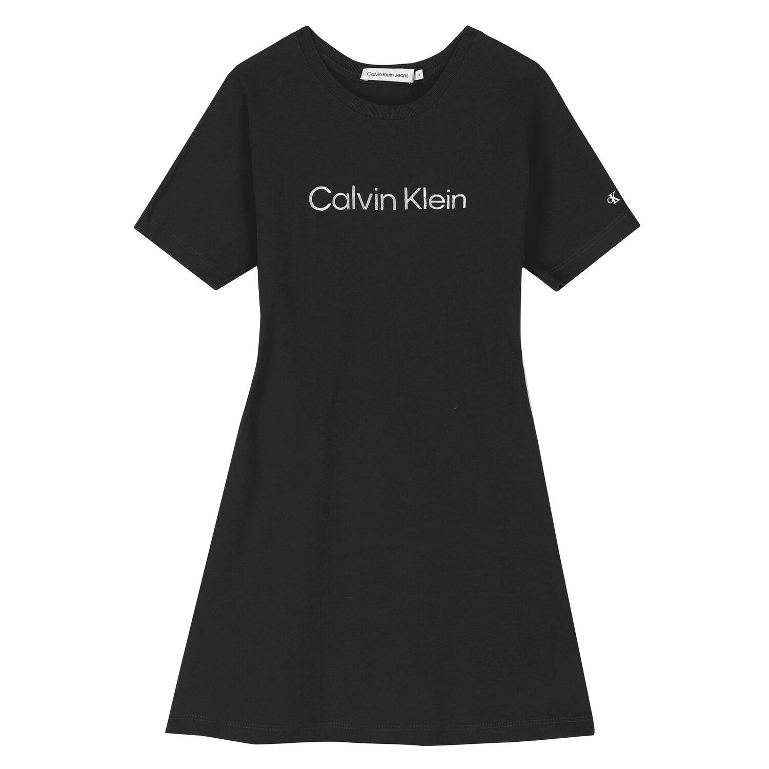 Girls Black Logo Dress, 1, hi-res