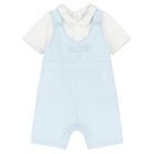 Baby Boys Blue & White Romper, 1, hi-res