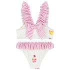 Girls Pink & White Cupcake Bikini, 1, hi-res
