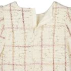 Younger Girls Ivory Plaid Tweed Dress, 1, hi-res