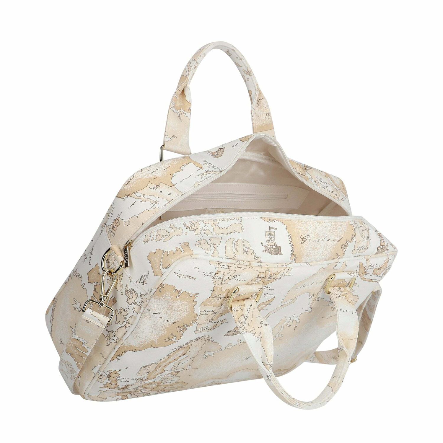 Beige Geo Map Baby Changing Bag, 4, hi-res
