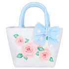 Girls White & Blue Roses Handbag, 1, hi-res