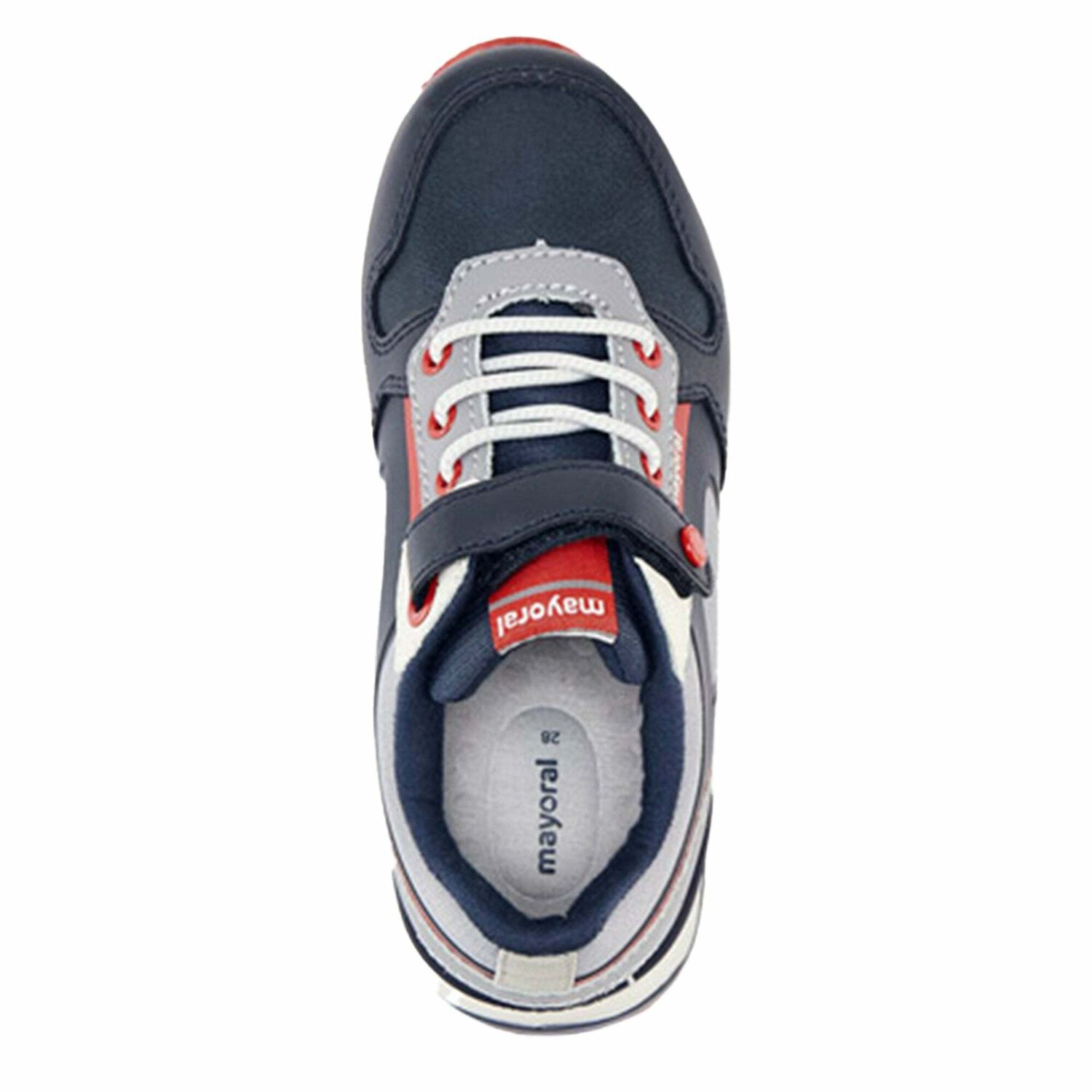 Boys Navy Blue Leather Trainers, 1, hi-res image number null