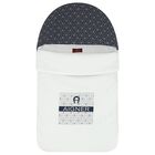 Baby Boys White & Navy Blue Logo Nest, 1, hi-res