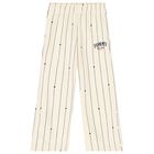 Girls Beige Logo Trousers, 1, hi-res
