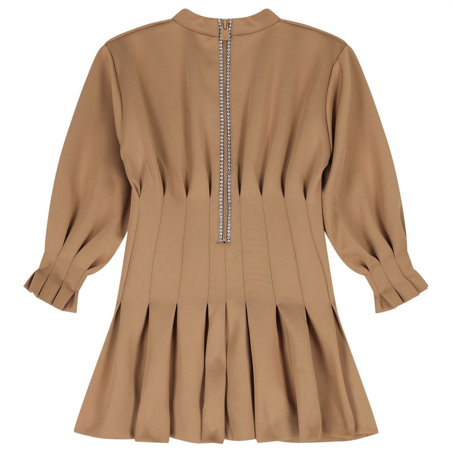 Girls Beige Scuba Dress, 1, hi-res