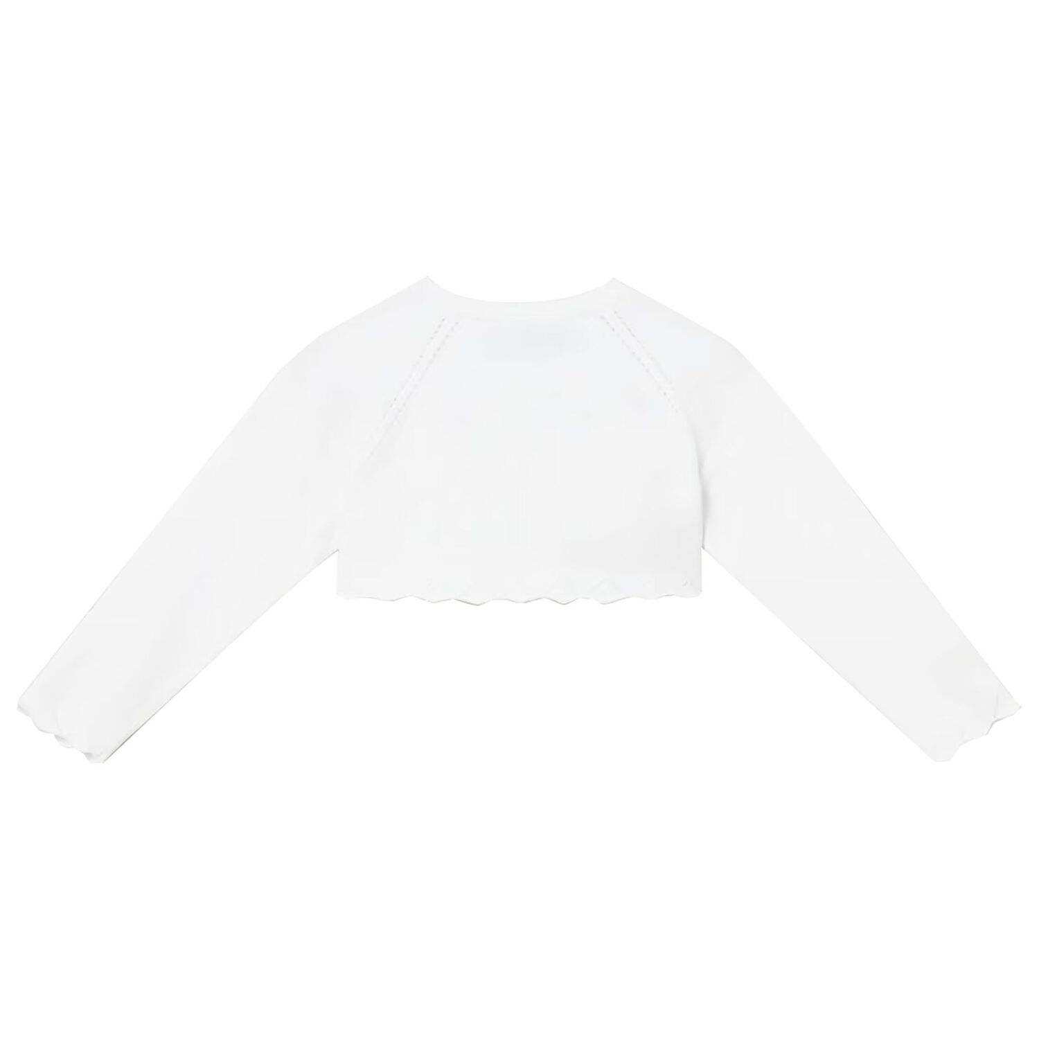 Younger Girls White Knitted Cardigan, 3, hi-res