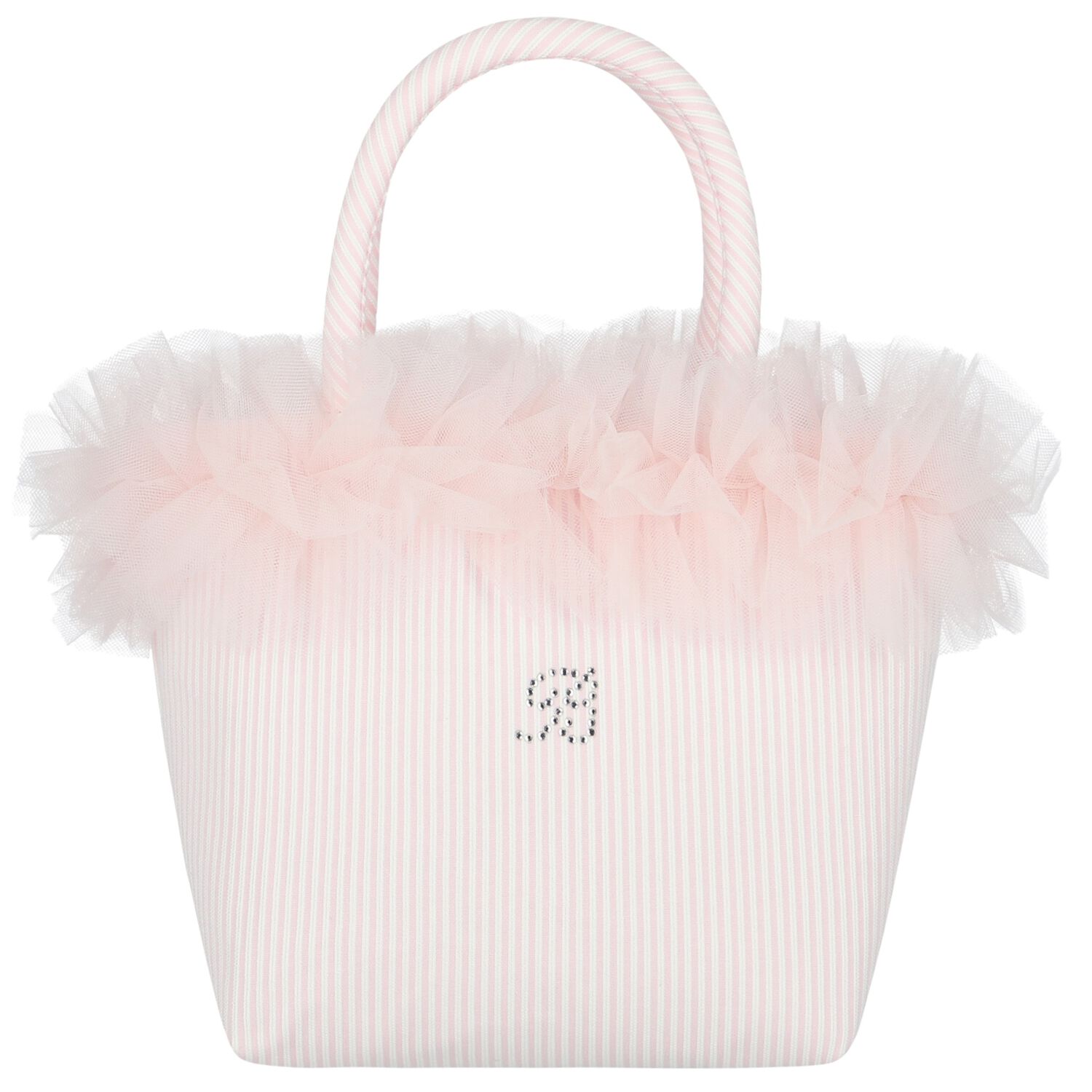 Girls Pink Logo Ruffled Hand Bag, 1, hi-res