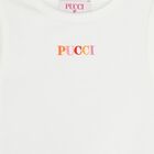 Girls White & Pink Logo Flared Dress , 2, hi-res