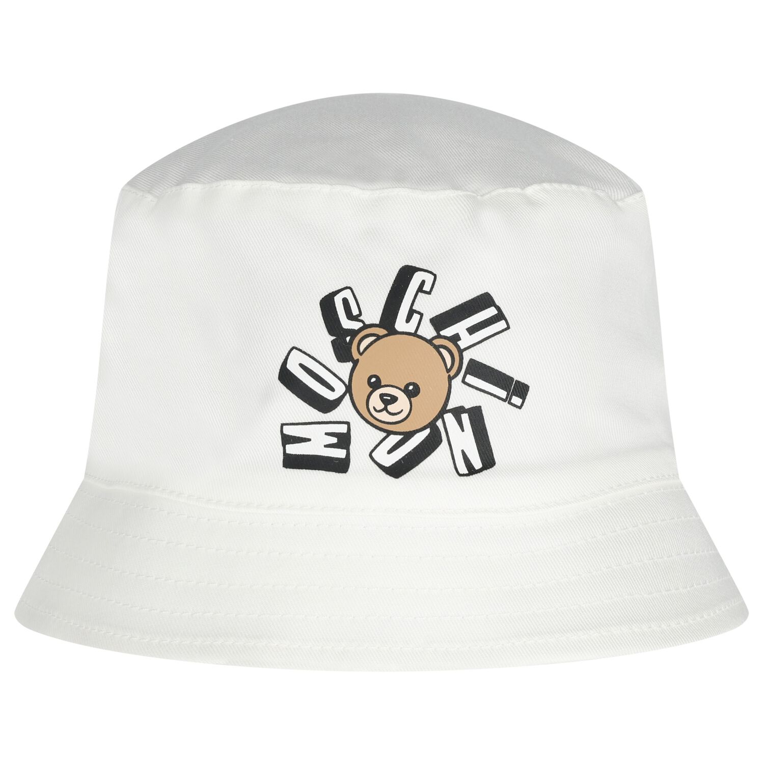 White Teddy Bear Logo Baby Hat, 1, hi-res