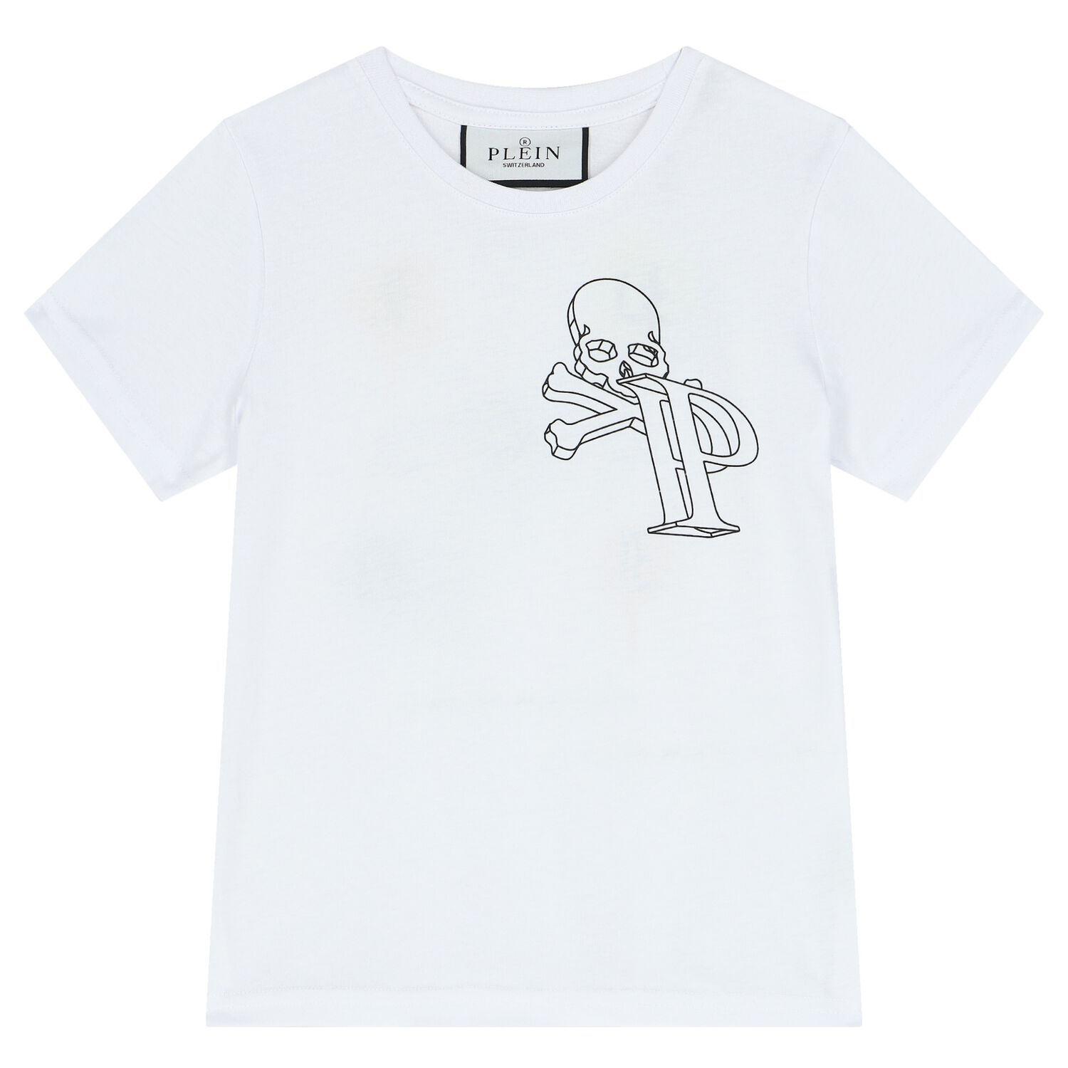Boys White Skull T-Shirt, 1, hi-res image number null