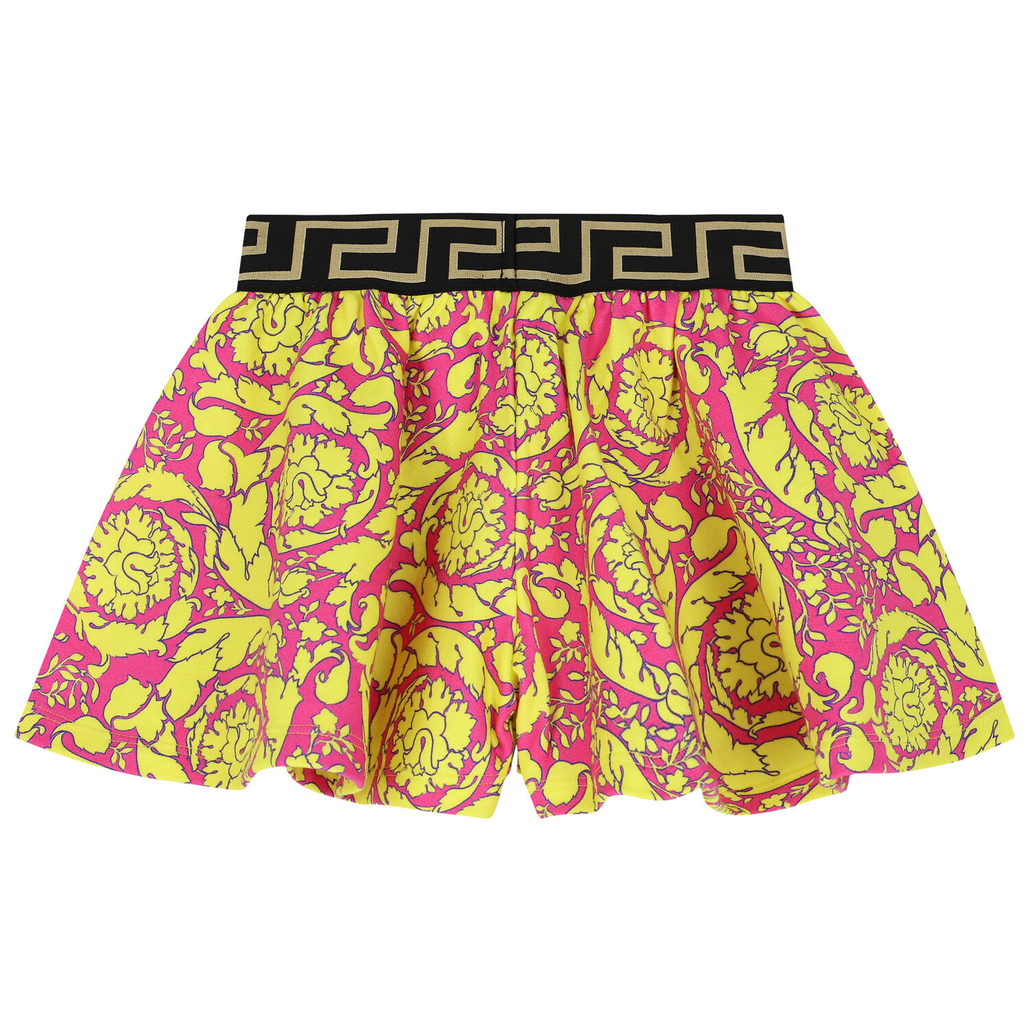 Girls Pink & Yellow Barocco Shorts, 1, hi-res