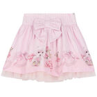 Girls Ivory & Pink Teddy Skirt Set, 1, hi-res