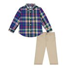 Baby Boys Multi-Coloured Logo Trousers Set, 1, hi-res