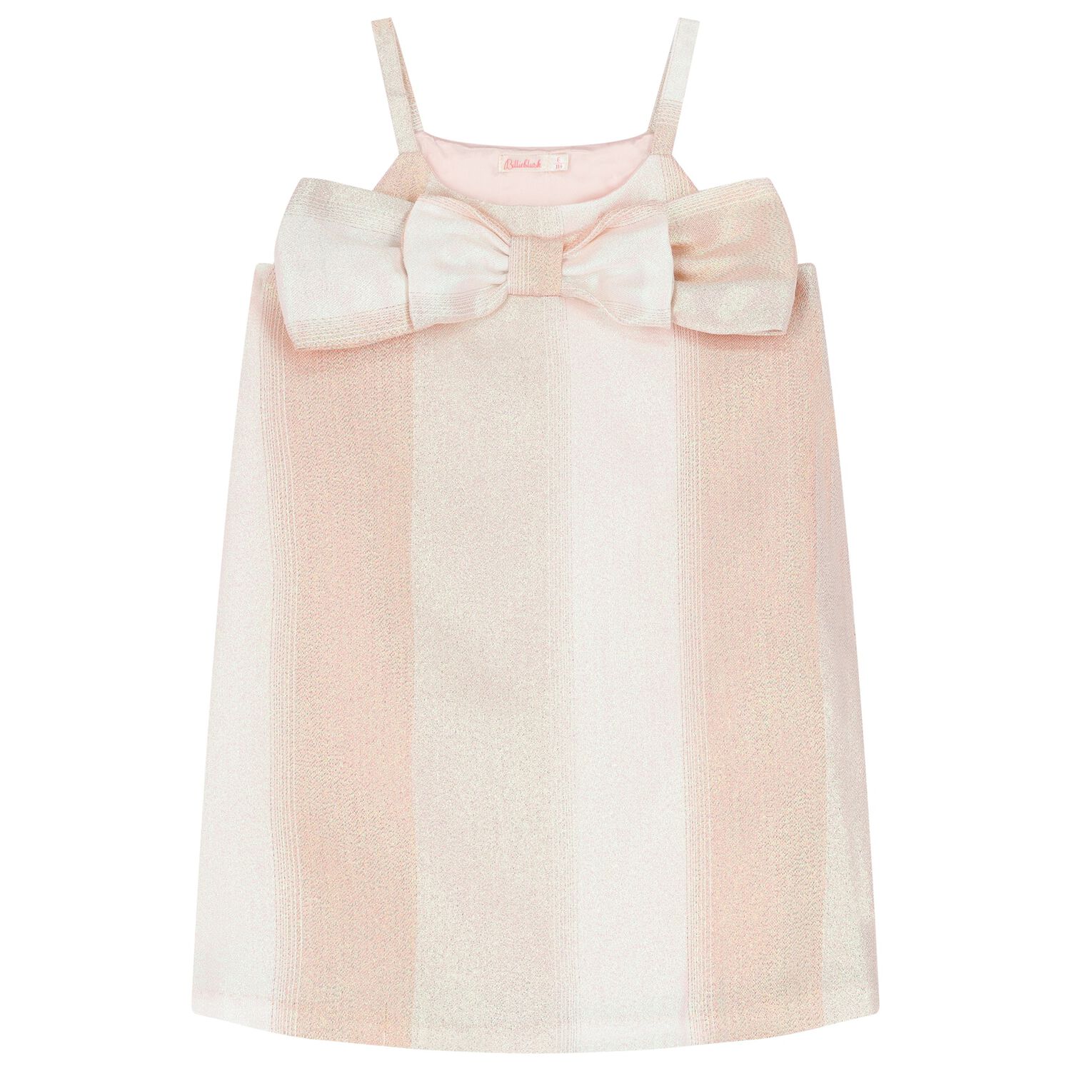 Girls Pink Bow Iridescent Dress, 1, hi-res