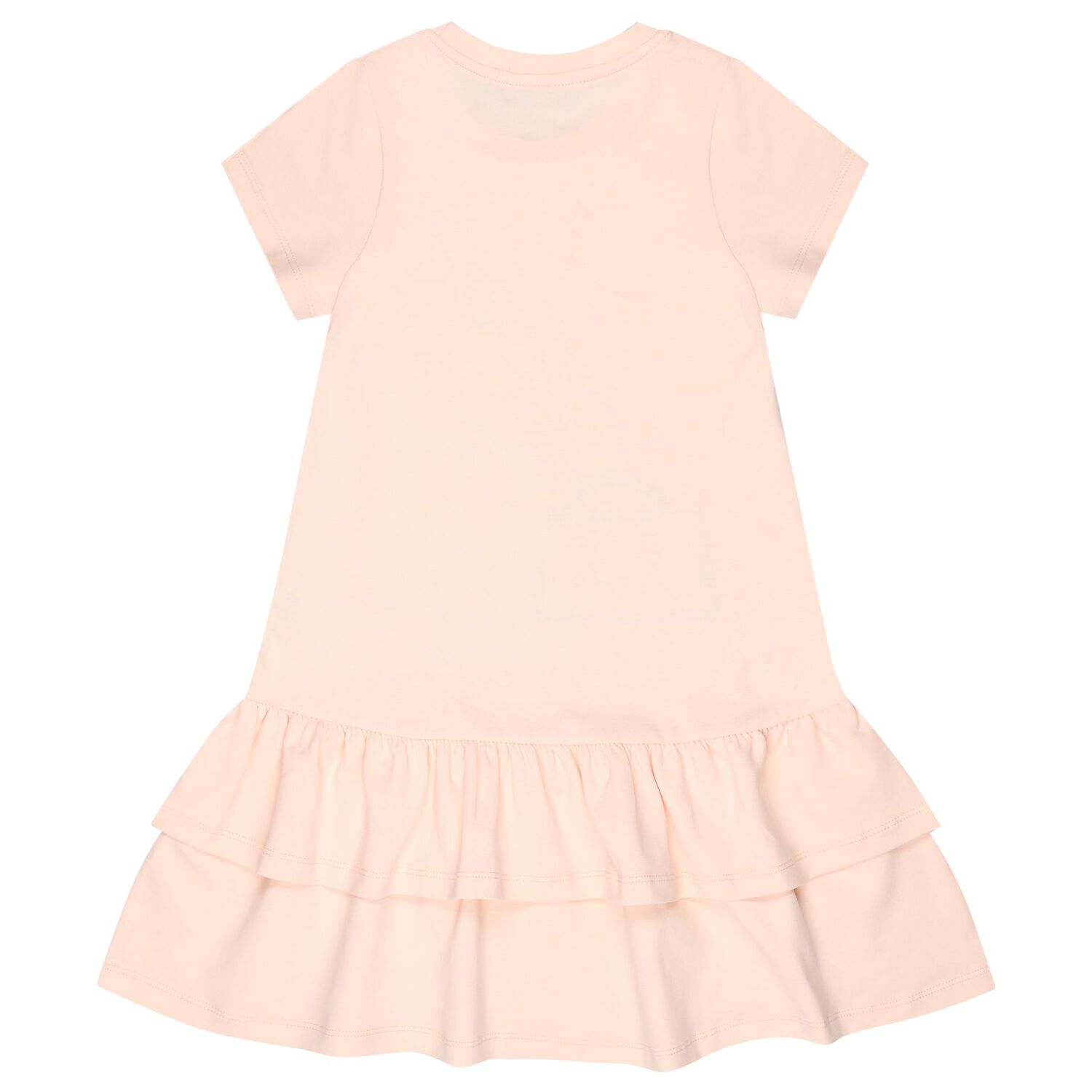 Girls Pink Faux Fur Bag Logo Dress, 2, hi-res