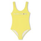 Girls Yellow Logo Swimsuit, 1, hi-res