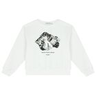 Girls White Logo Sweatshirt, 1, hi-res