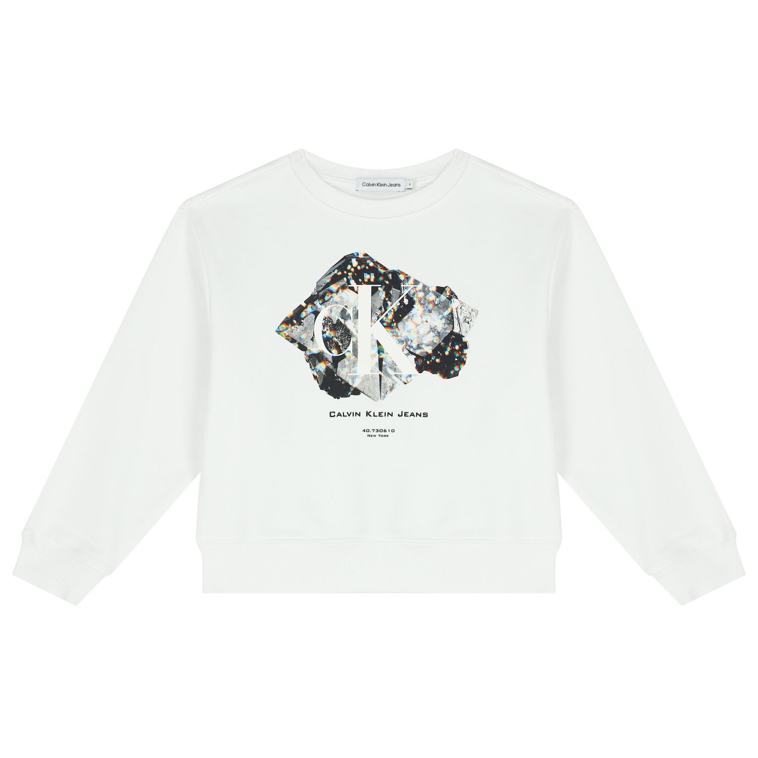 Girls White Logo Sweatshirt, 1, hi-res image number null