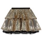 Girls Gold Sequin Logo Skirt, 1, hi-res