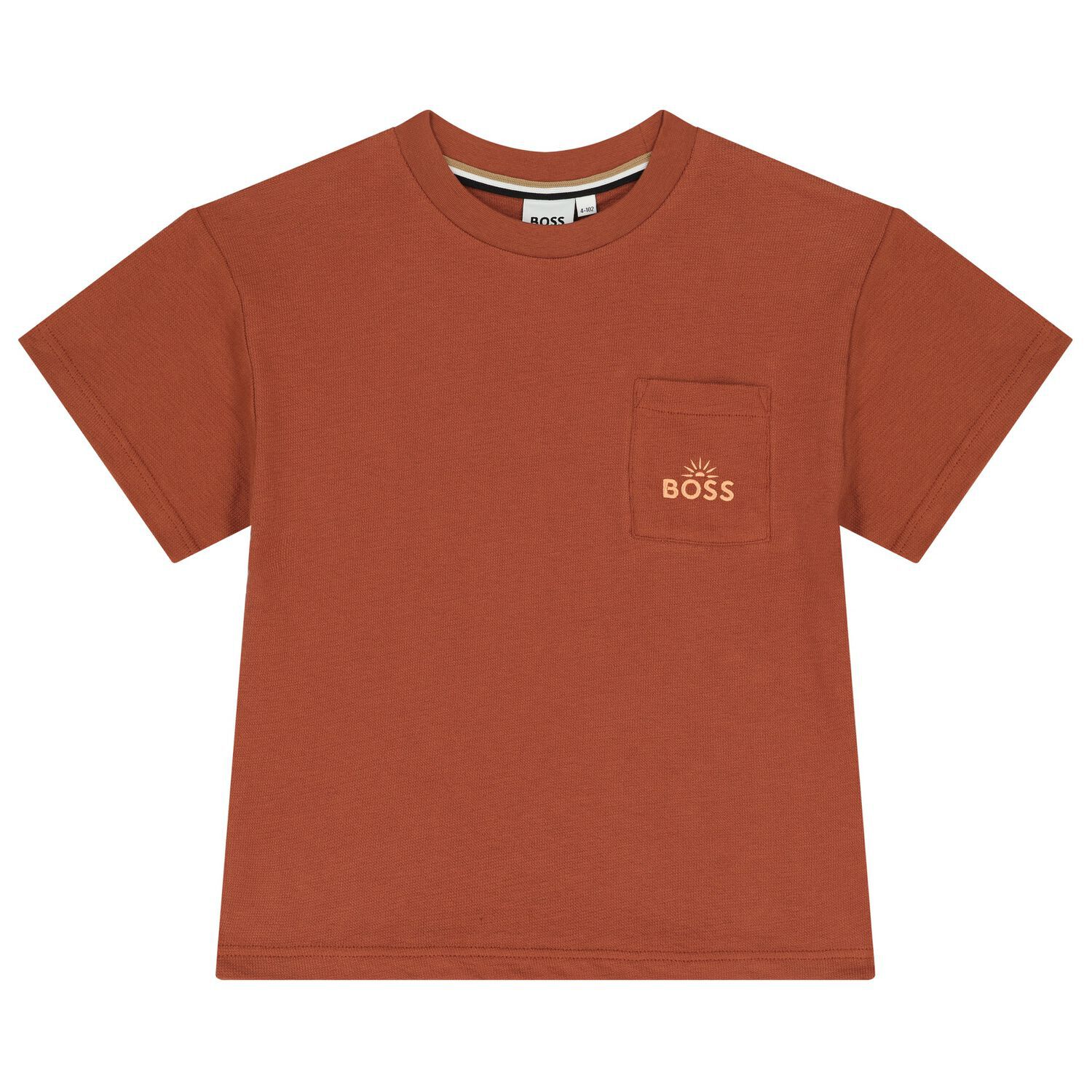 Boys Rust Orange Logo T-Shirt, 1, hi-res