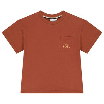 Boys Rust Orange Logo T-Shirt