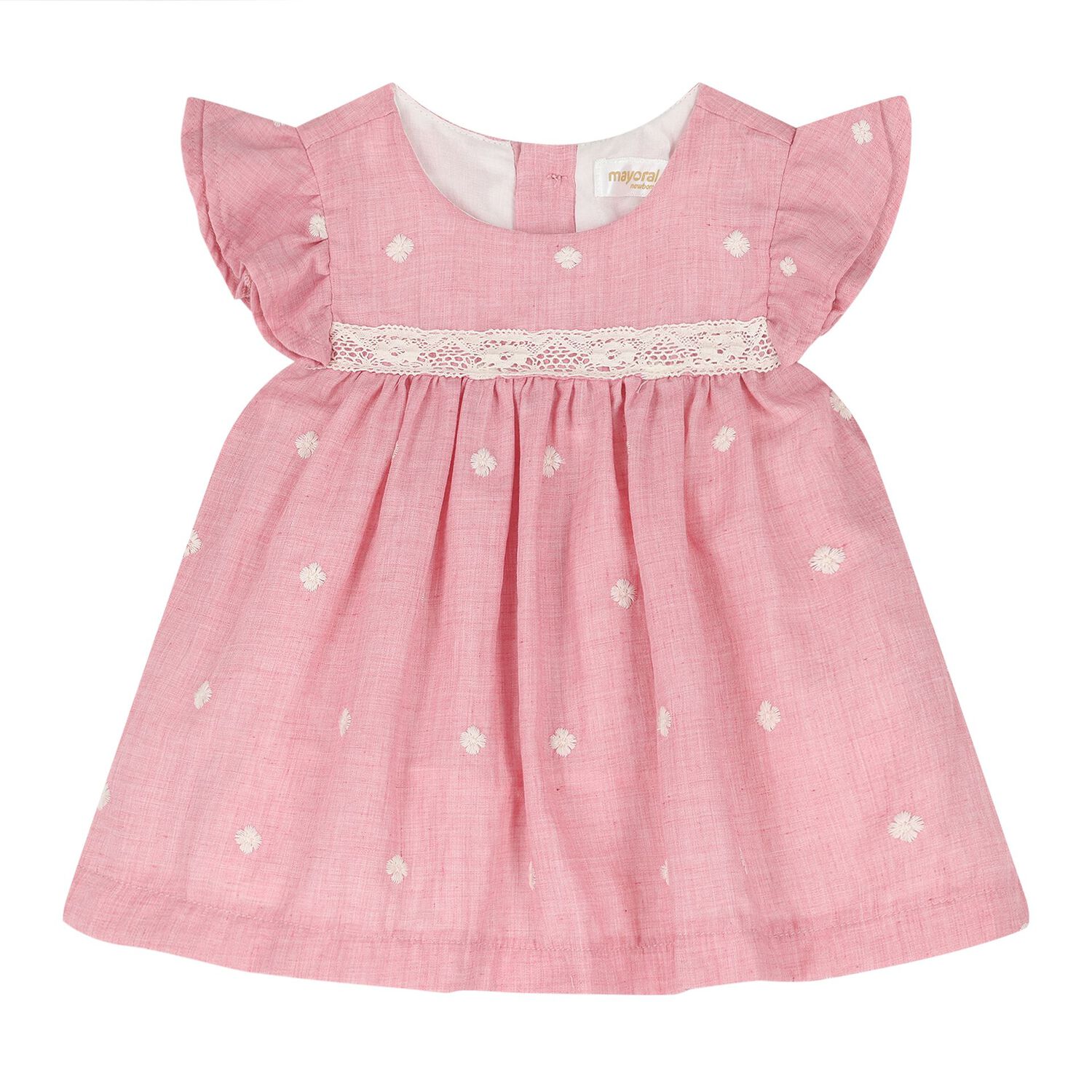 Baby Girls Pink Embroidered Floral Dress Set, 2, hi-res