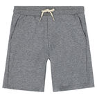 Boys Grey Cotton Shorts, 1, hi-res