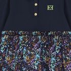 Girls Navy Blue Logo Dress, 2, hi-res