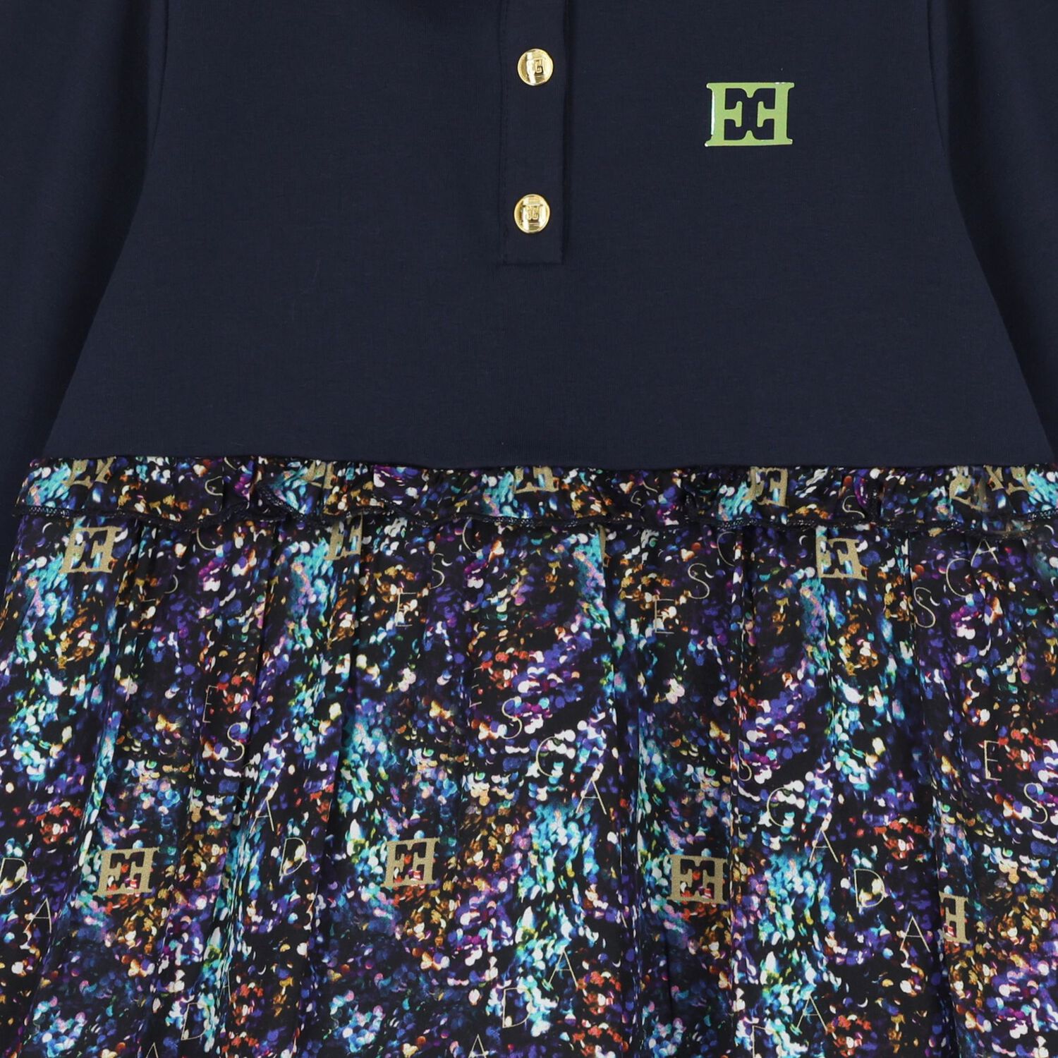 Girls Navy Blue Logo Dress, 2, hi-res