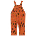 Younger Boys Brown Denim Fox Dungarees, 1, hi-res