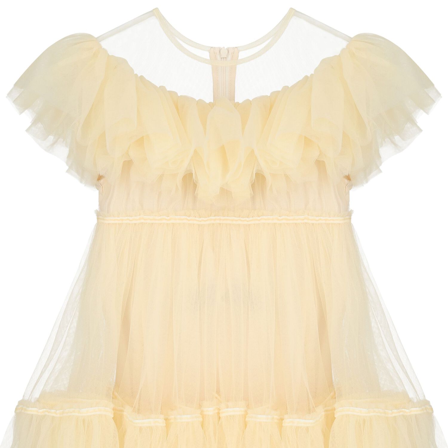 Girls Beige Tulle Dress, 1, hi-res image number null