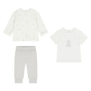 Ivory & Grey Baby Tracksuit Set ( 3 Piece )