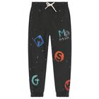 Boys Black Logo Joggers, 1, hi-res