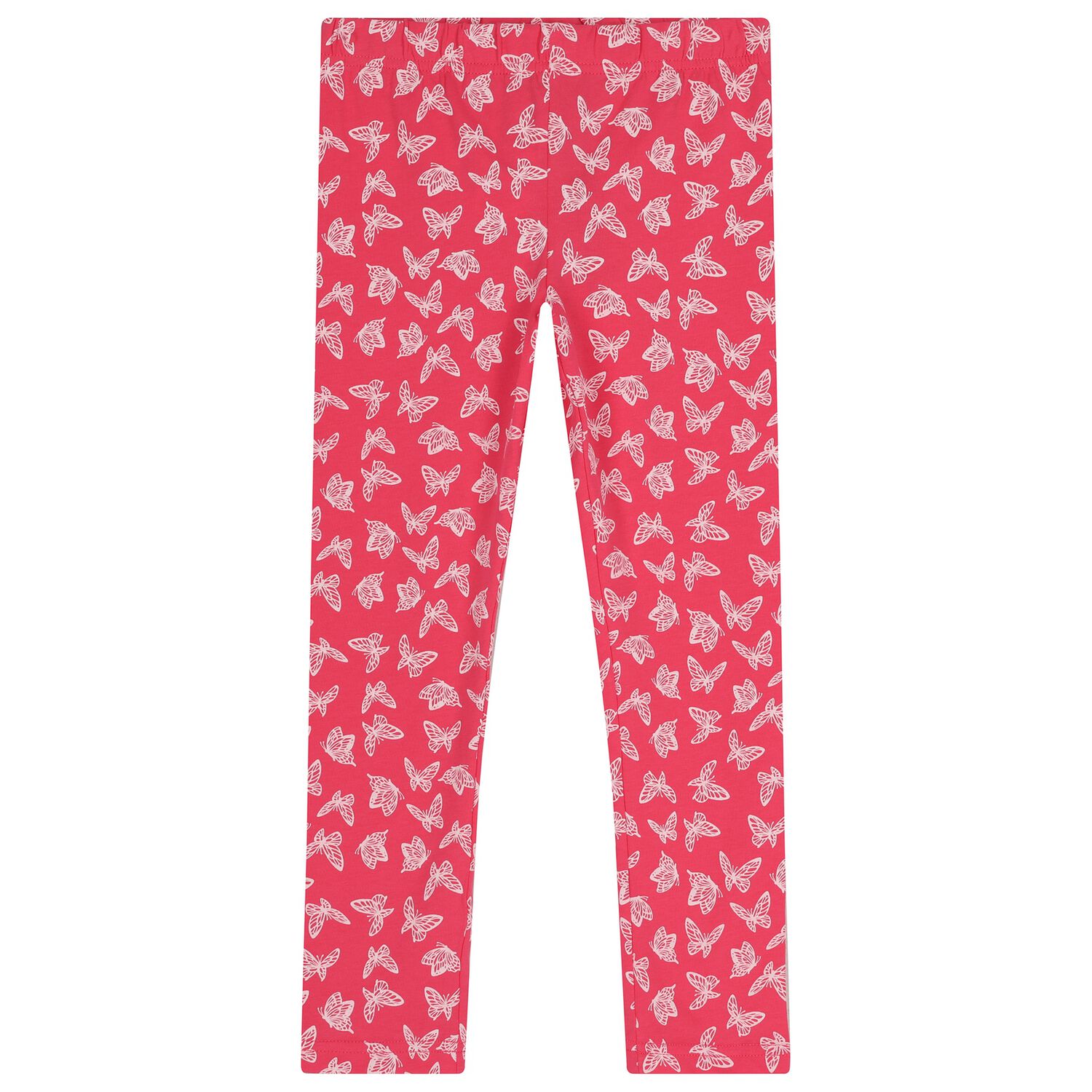Girls Pink Butterfly Leggings, 1, hi-res