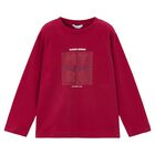 Boys Red Logo Long Sleeve Top, 2, hi-res