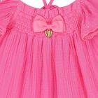 Girls Pink Bow Dress, 2, hi-res