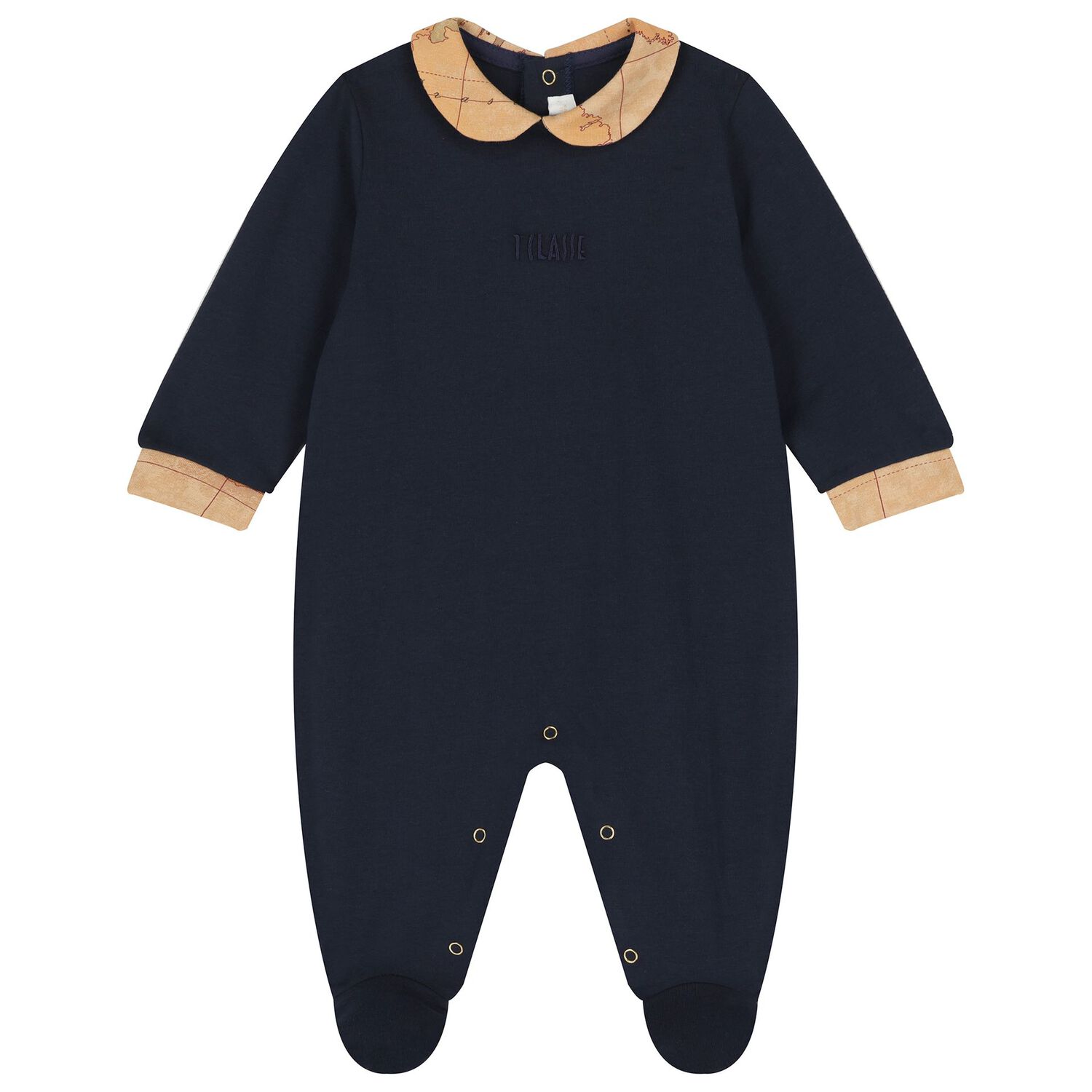 Baby Boys Navy Blue & Beige Geo Map Babygrow Gift Set, 4, hi-res
