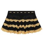Girls Black & Gold Crochet Skirt, 1, hi-res
