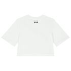 Girls White Logo T-Shirt, 1, hi-res
