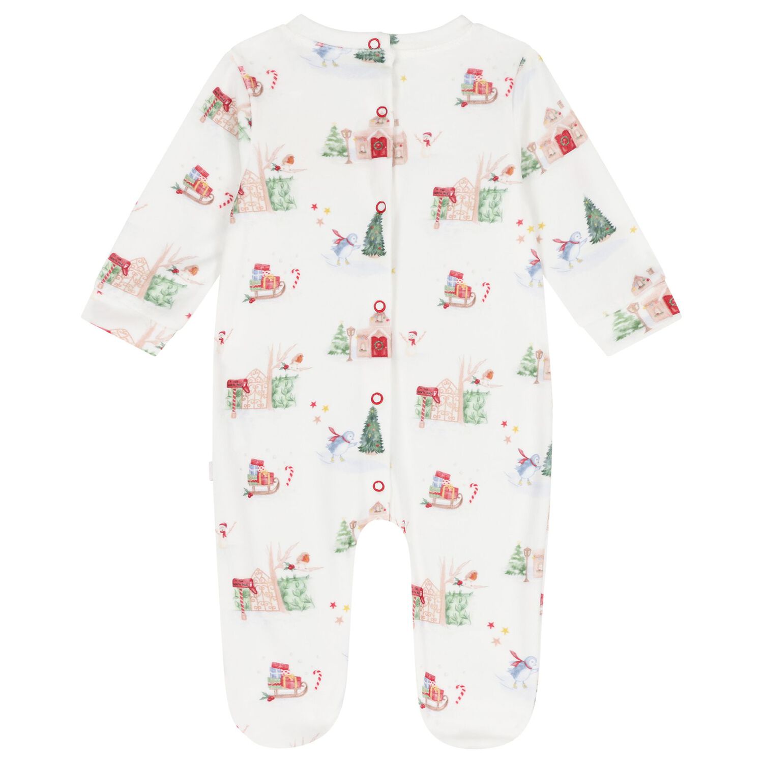Baby Boys Ivory Christmas Babygrow, 1, hi-res