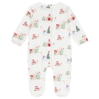 Baby Boys Ivory Christmas Babygrow