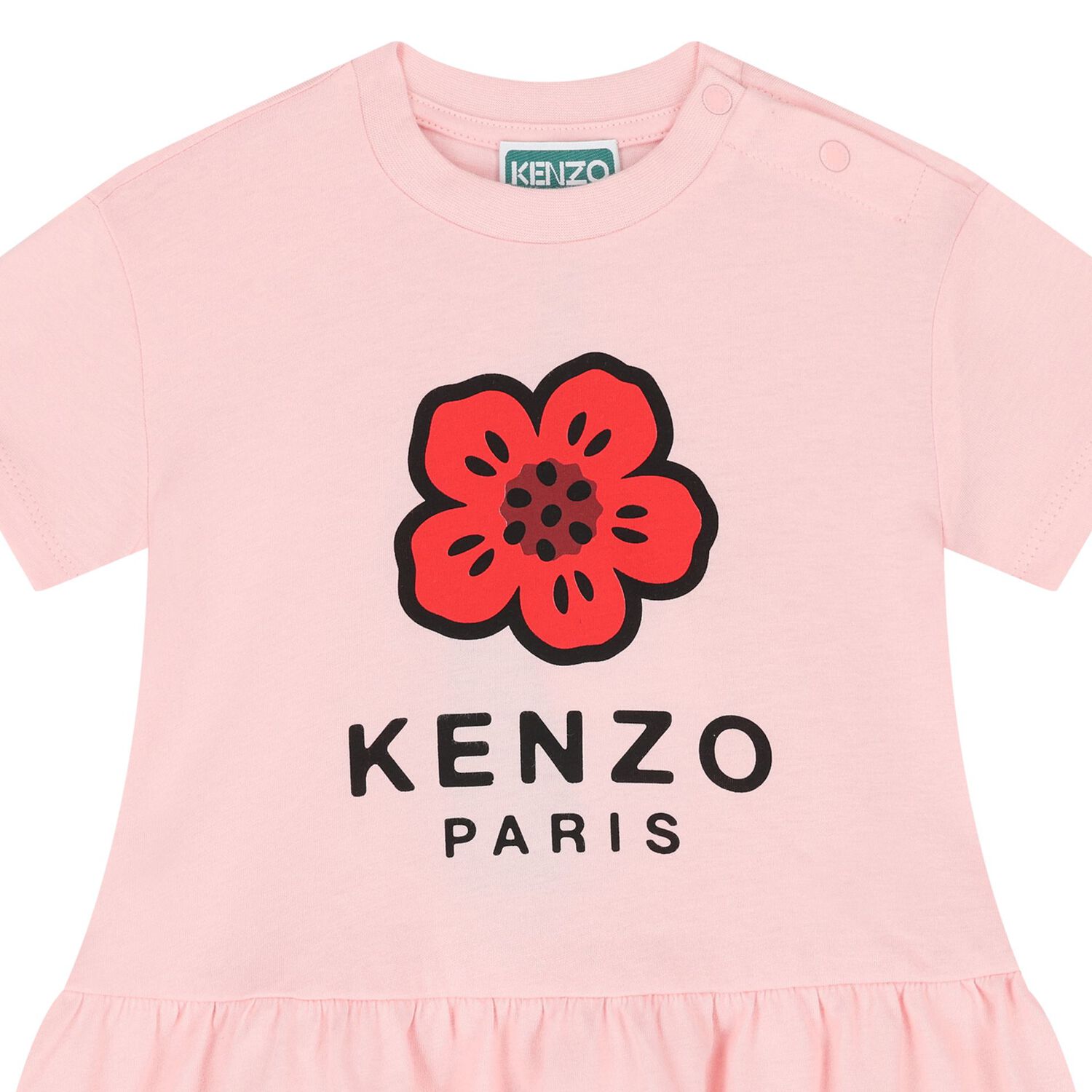 Younger Girls Pink Boke Flower Dress, 1, hi-res