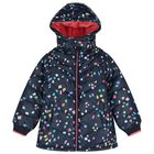 Girls Navy Blue & Pink Padded Puffer Jacket, 1, hi-res
