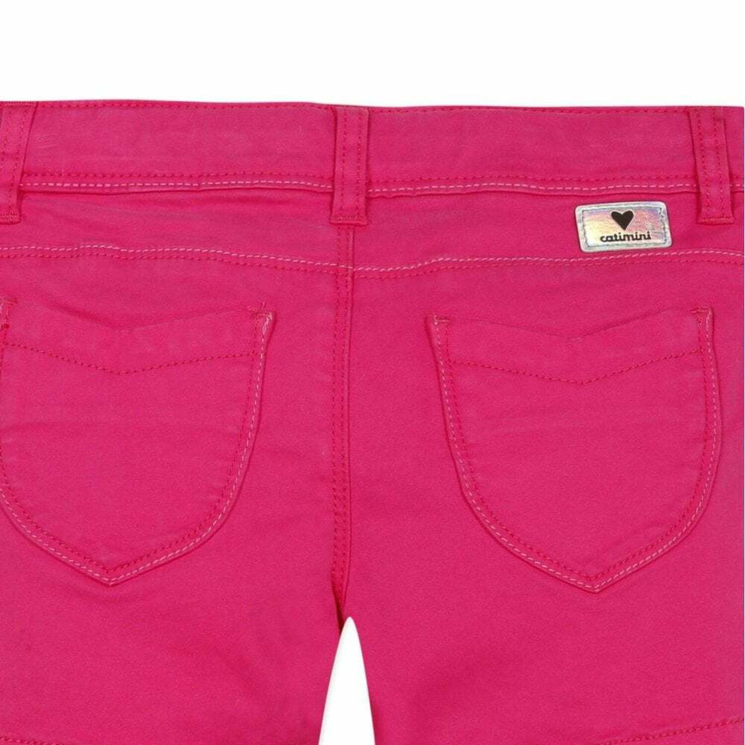 Girls Fuchsia Pink Cotton Shorts, 1, hi-res image number null