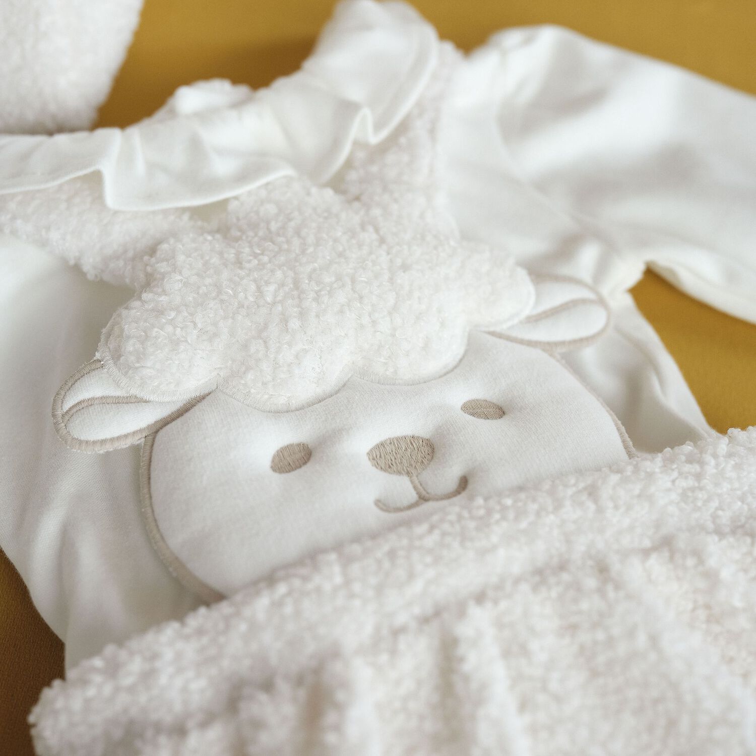 Baby Girls Ivory Sheep Skirt Set, 1, hi-res