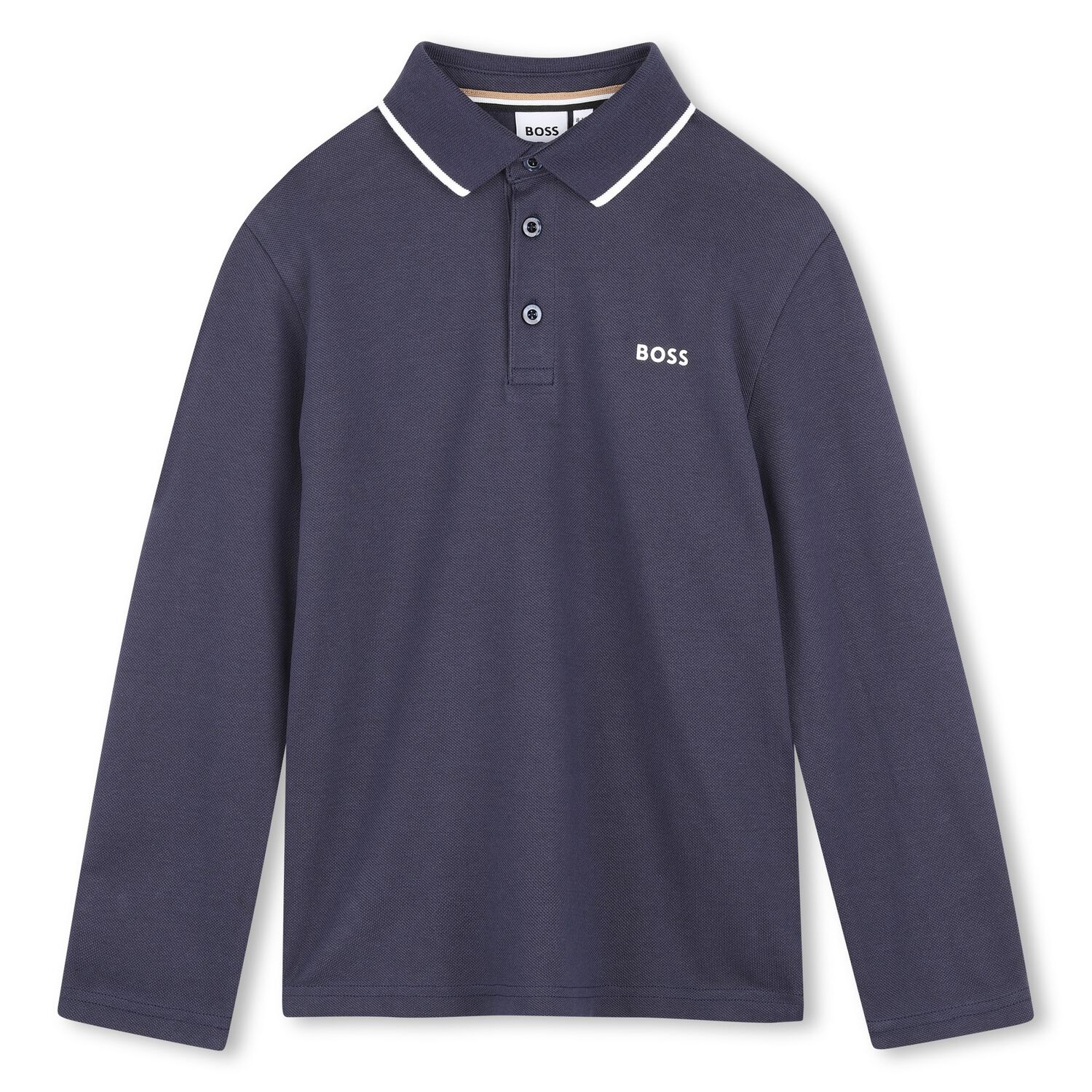Boys Navy Blue Logo Polo Shirt, 2, hi-res
