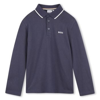 Boys Navy Blue Logo Polo Shirt