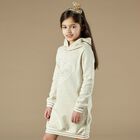 Girls Gold Logo Hooded Dress, 1, hi-res